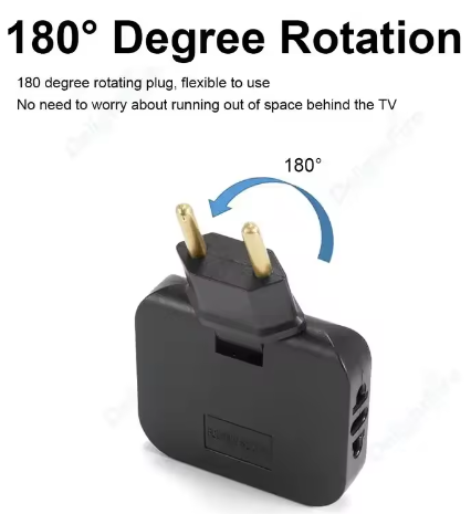 Prise multiple avec tête rotative à 180°